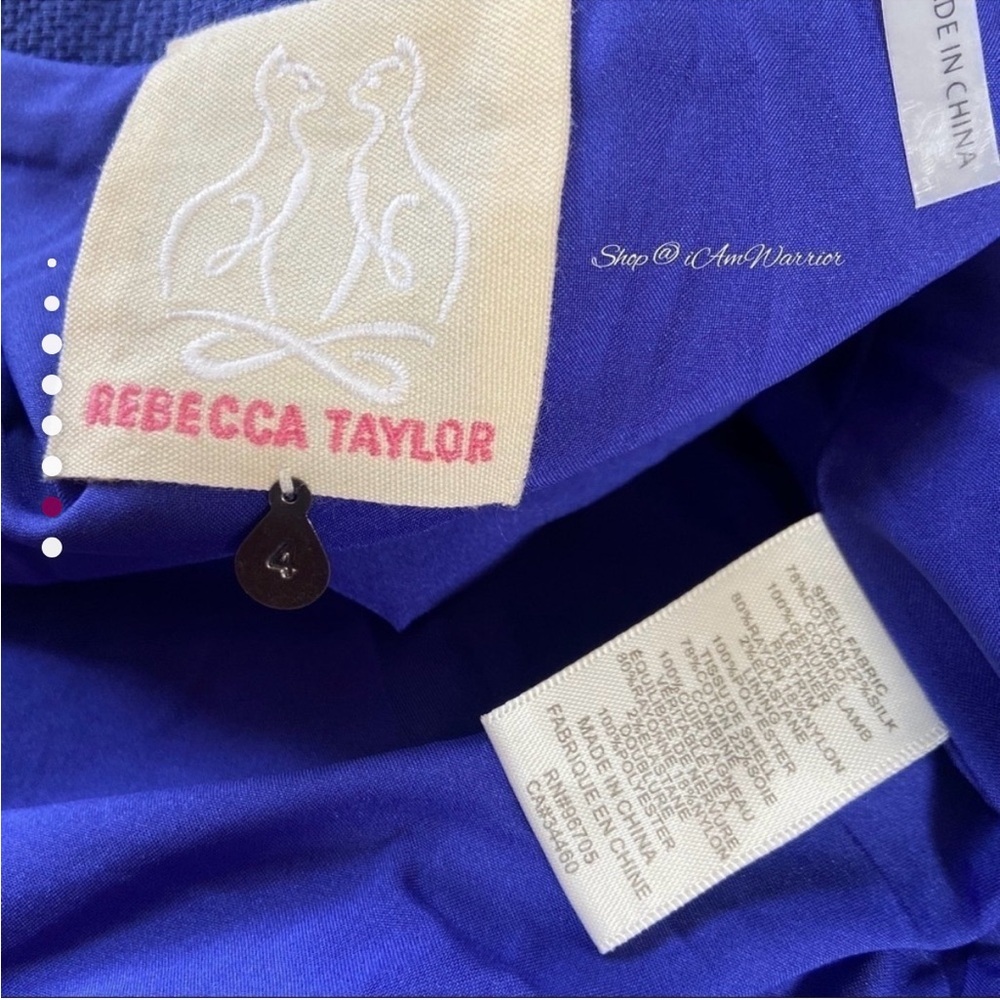Rebecca Taylor leather floral jacquard zip moto jacket *shop@iamwarrior - Picture 8 of 9